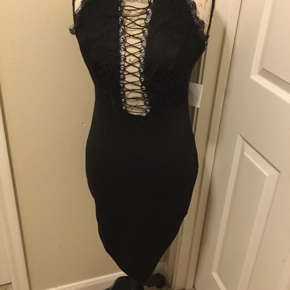 Charlotte Russe Black Mini Dress Size M NWT Final - Picture 5 of 5